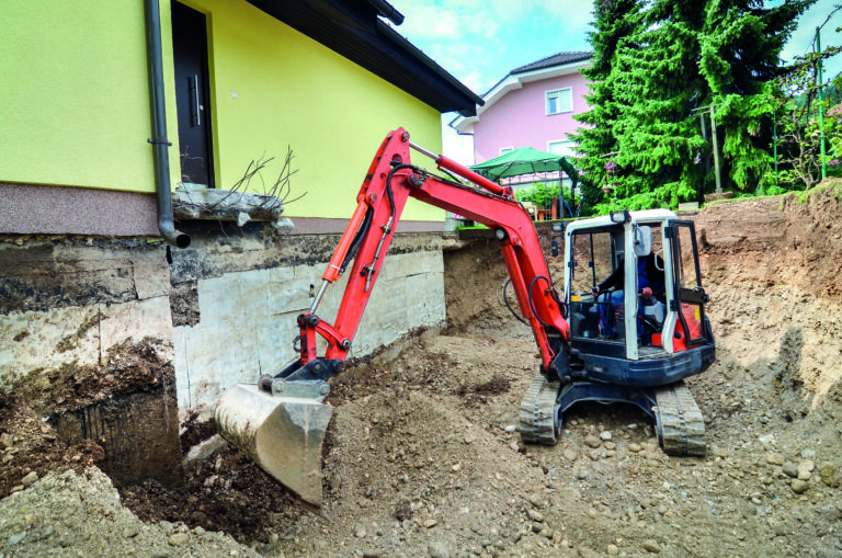 Baggerarbeiten beim Haus